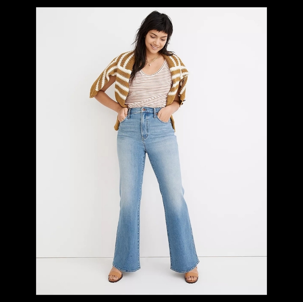 NWOT Madewell High Rise Flare Jeans in Caine Wash